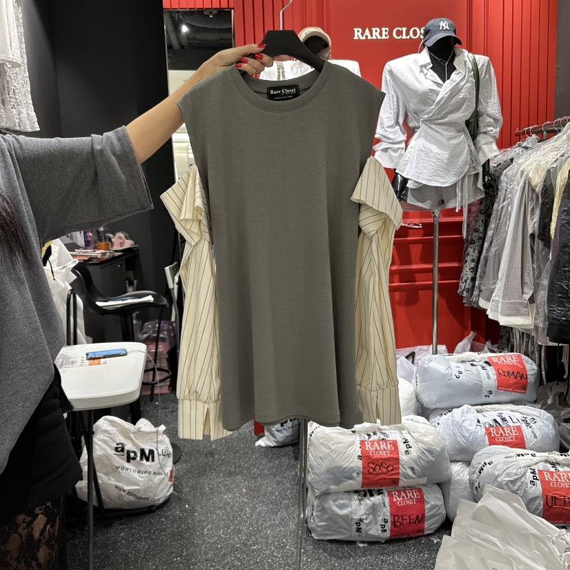 RARE CLOSET韓國代購㊣女士新款人氣熱賣休閑真品職業長袖T恤RARE CLOSET長袖T恤圖色1