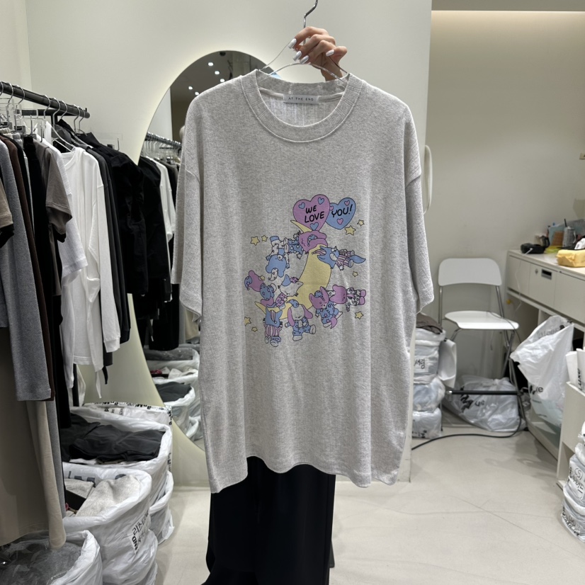 AT THE END韓國直郵㊣女裝新款推薦25秋冬職業休閑人氣T恤AT THE ENDT恤圖色2