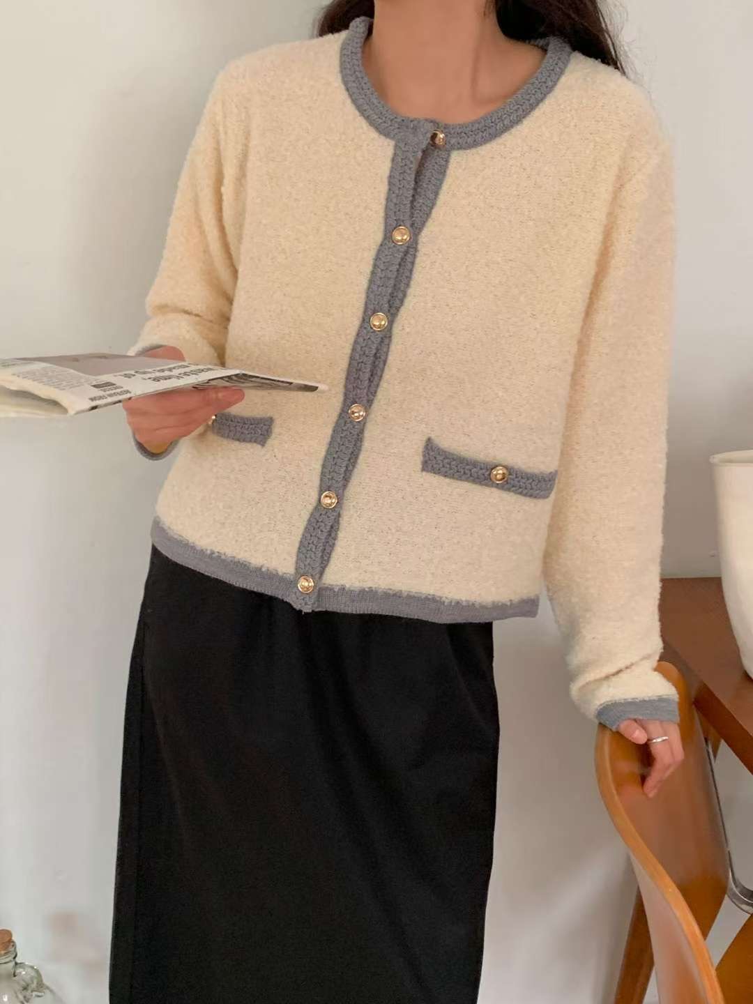FOUND韓國代購㊣女裝新品時尚職業熱賣人氣25秋冬推薦真品夾克FOUND夾克圖色2