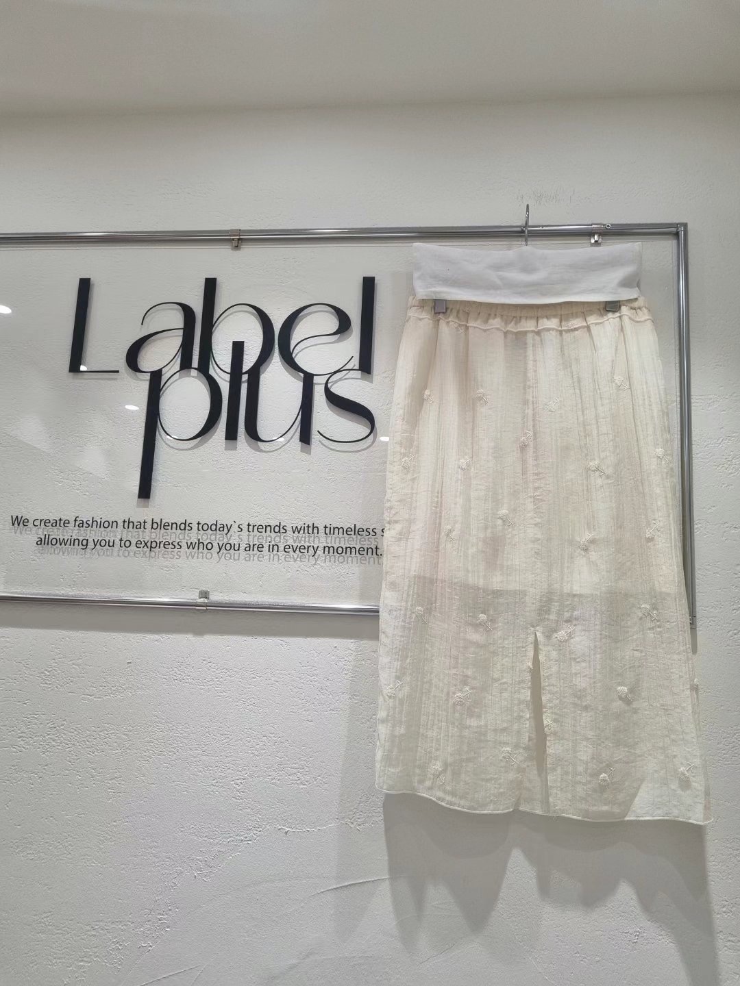LABELPLUS31韓國直郵㊣女裝新款真品職業推薦時尚休閑長裙刺繡LABELPLUS31長裙