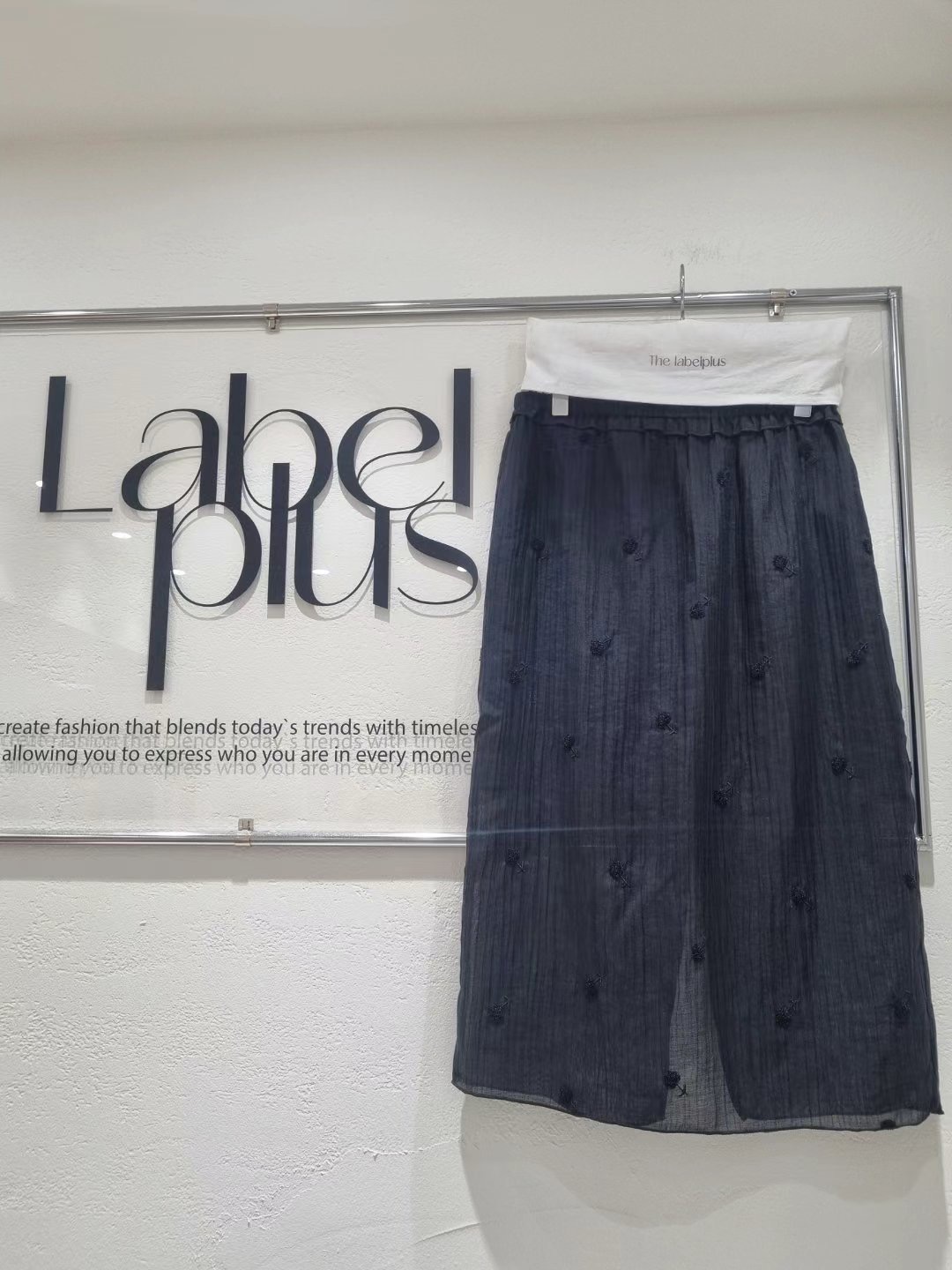 LABELPLUS31韓國直郵㊣女裝新款真品職業推薦時尚休閑長裙刺繡LABELPLUS31長裙圖色2