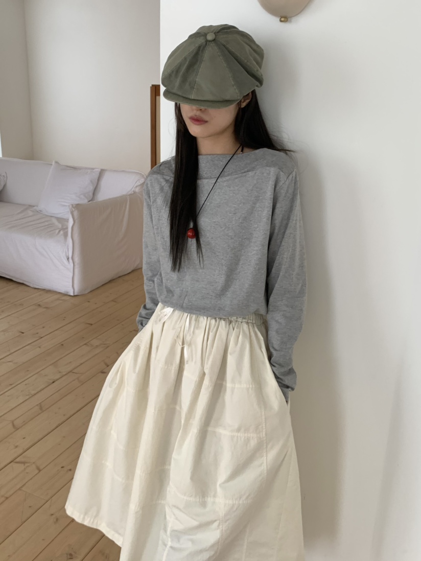 PEBBLE韓國代購㊣女裝新品熱賣時尚25秋冬真品推薦長袖T恤船領PEBBLE/LAYER長袖T恤