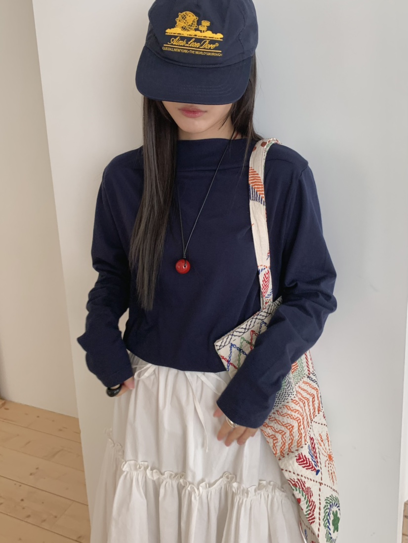 PEBBLE韓國代購㊣女裝新品熱賣時尚25秋冬真品推薦長袖T恤船領PEBBLE/LAYER長袖T恤