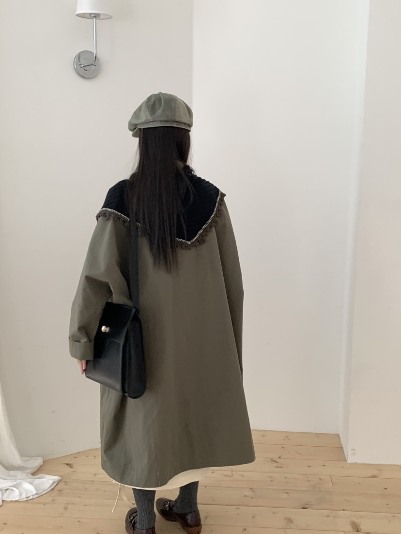 PEBBLE東大門㊣實拍女士新款推薦25秋冬真品熱賣職業長款風衣PEBBLE/LAYER長款風衣