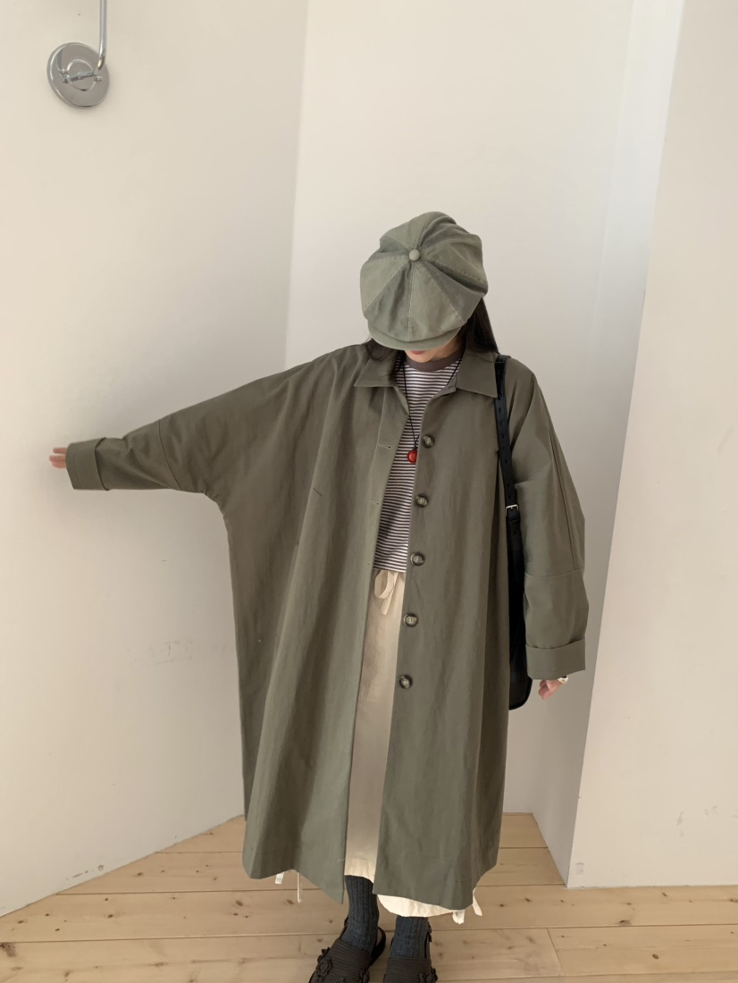 PEBBLE東大門㊣實拍女士新款推薦25秋冬真品熱賣職業長款風衣PEBBLE/LAYER長款風衣