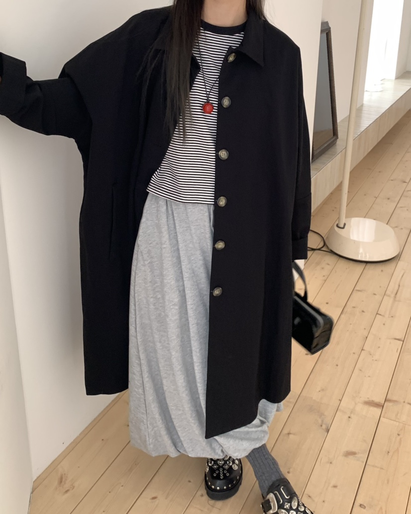 PEBBLE東大門㊣實拍女士新款推薦25秋冬真品熱賣職業長款風衣PEBBLE/LAYER長款風衣