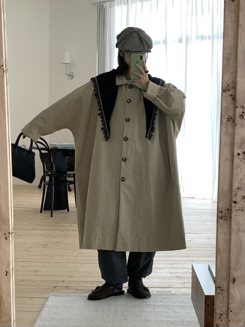 PEBBLE東大門㊣實拍女士新款推薦25秋冬真品熱賣職業長款風衣PEBBLE/LAYER長款風衣