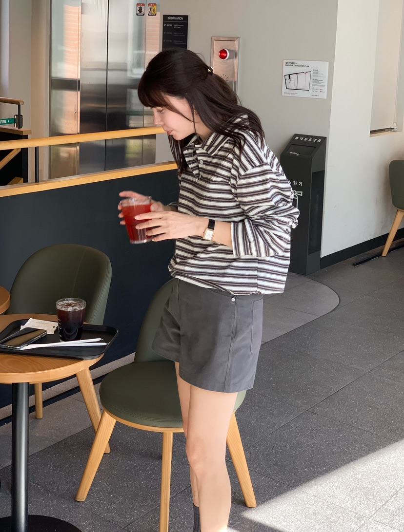 COURGETTE韓國代購㊣女士新款職業休閑推薦25秋冬熱賣長袖T恤COURGETTE長袖T恤