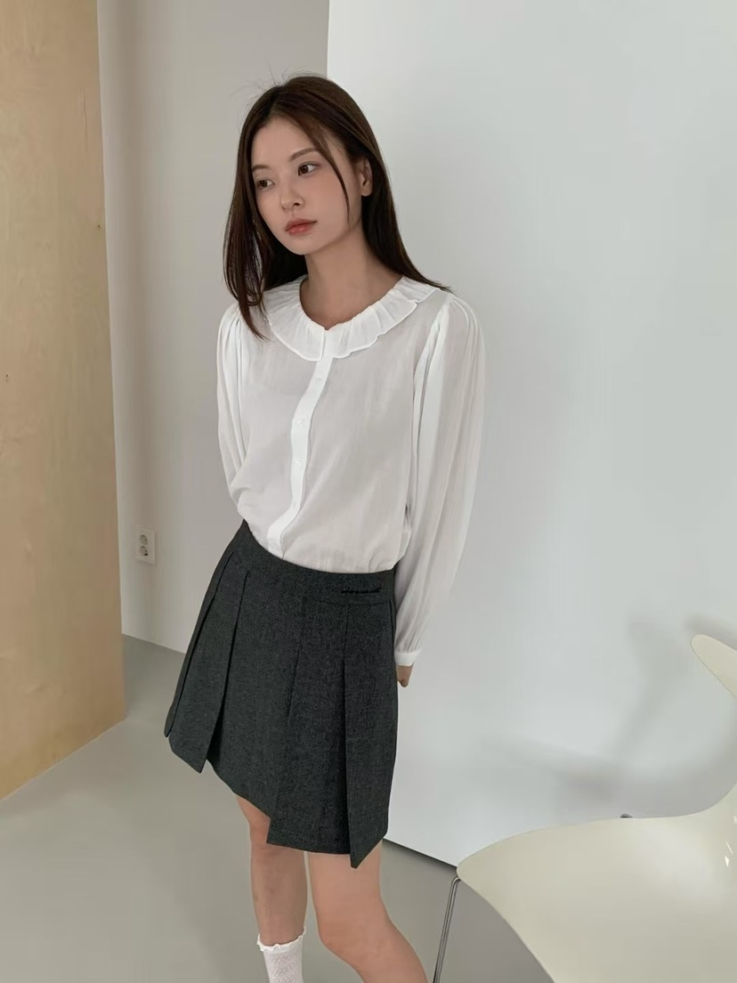 ANOU韓國代購㊣女裝新款人氣時尚真品熱賣職業休閑襯衫蕾絲衫ANOU襯衫/蕾絲衫