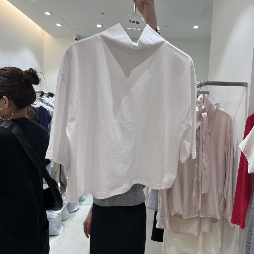 THE REST東大門㊣實拍女裝新品休閑真品時尚熱賣T恤高領短款THE REST/UNNOEUDT恤