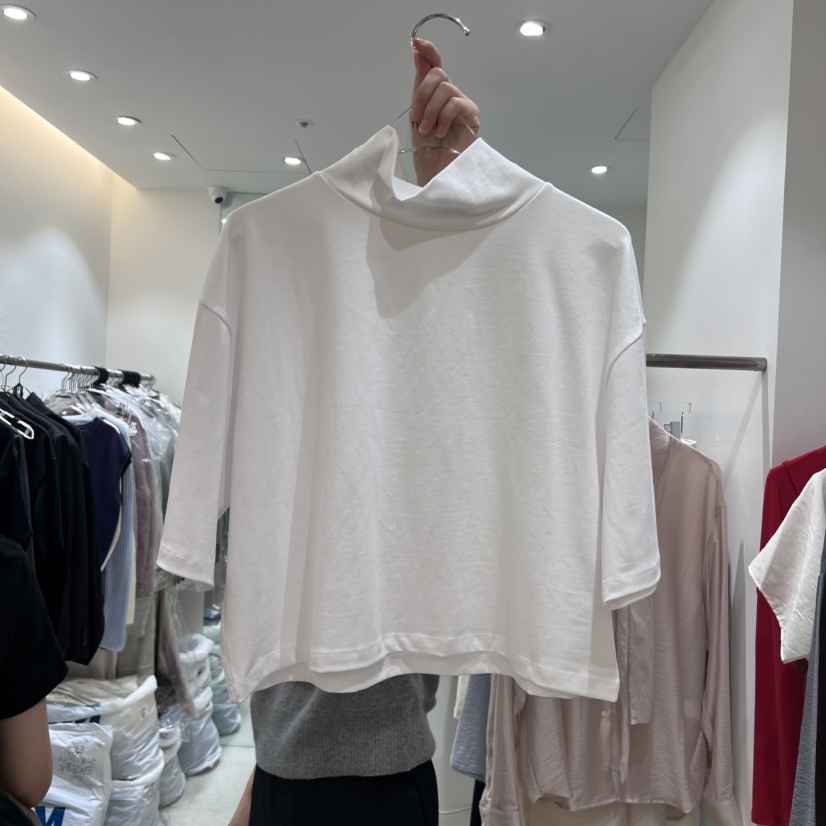 THE REST東大門㊣實拍女裝新品休閑真品時尚熱賣T恤高領短款THE REST/UNNOEUDT恤