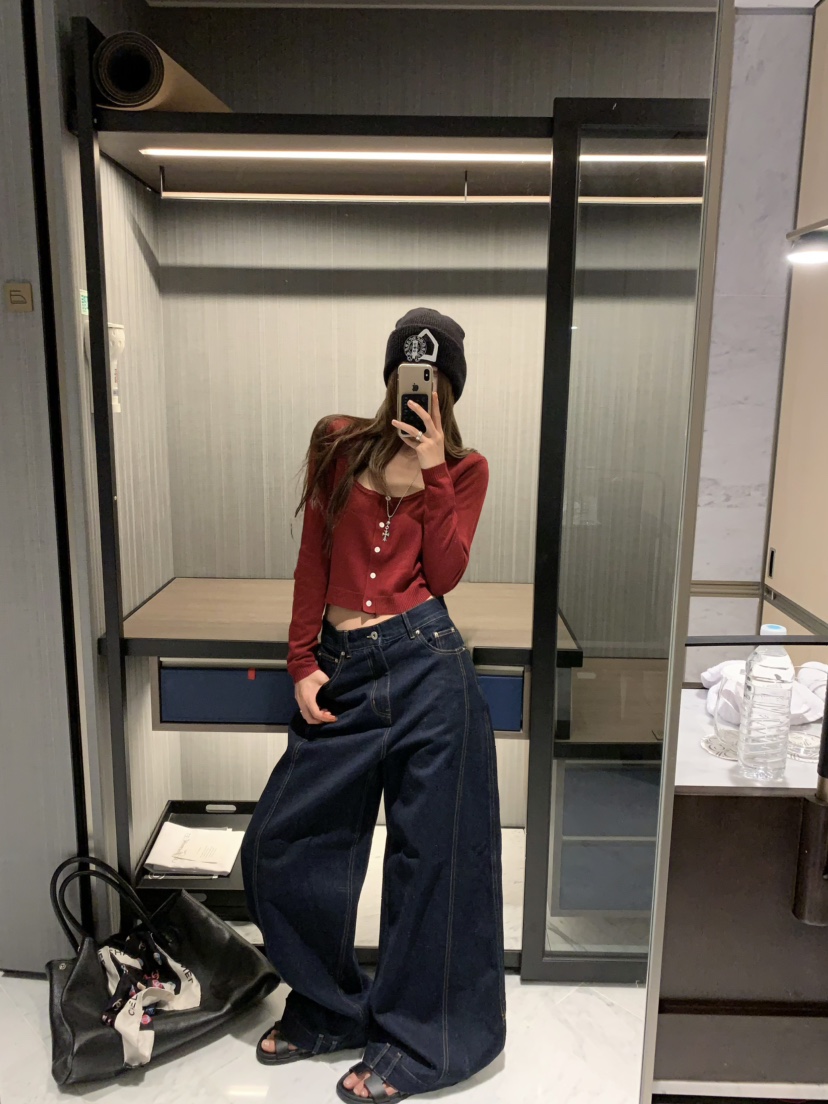 VIRKIN東大門㊣直郵女裝新款時尚熱賣人氣推薦真品25秋冬牛仔褲VIRKIN牛仔褲