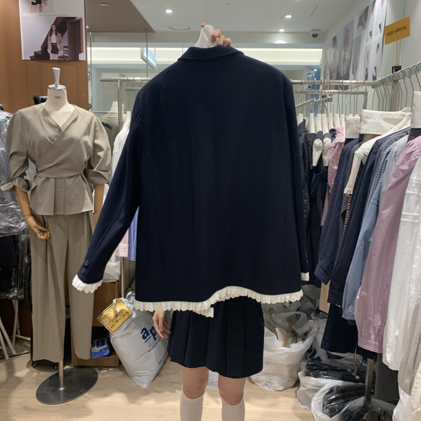 OGI東大門㊣代購女裝新品時尚休閑人氣推薦夾克不含腰帶荷葉邊FLat OGI夾克