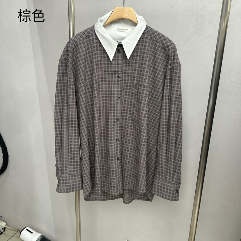 EFFERVESCENT韓國直郵㊣女士新品時尚真品25秋冬襯衫蕾絲衫evc/effervescent襯衫/蕾絲衫圖色1
