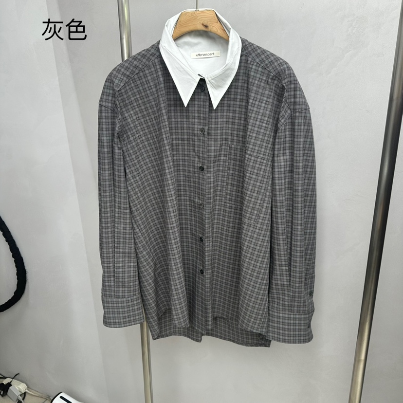 EFFERVESCENT韓國直郵㊣女士新品時尚真品25秋冬襯衫蕾絲衫evc/effervescent襯衫/蕾絲衫圖色2