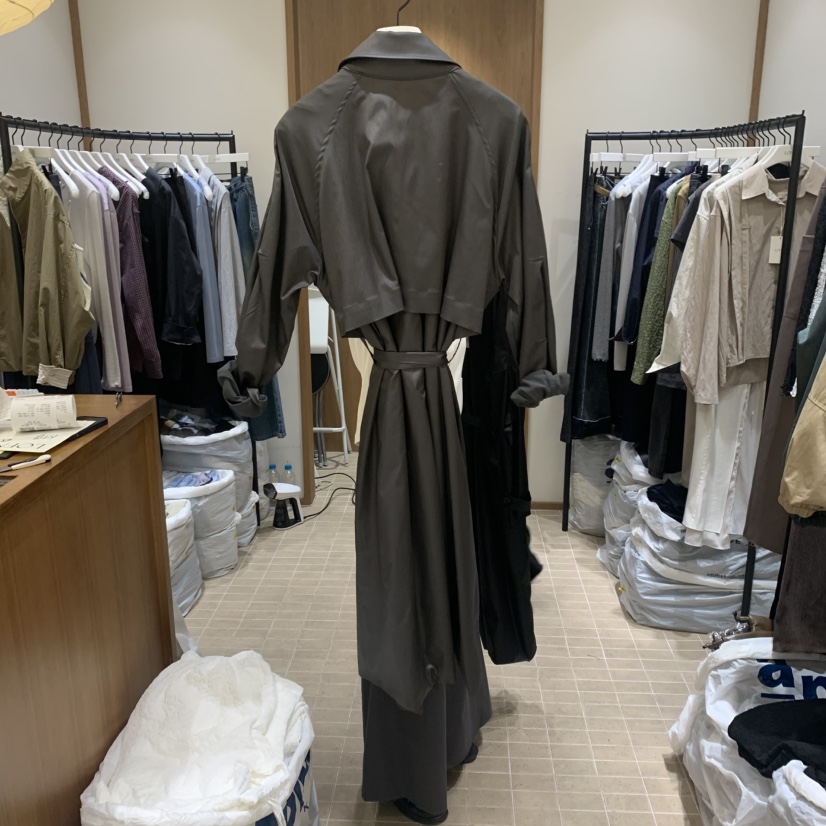 LOFN東大門㊣直郵女裝新品職業真品時尚人氣長款風衣含腰帶LOFN長款風衣