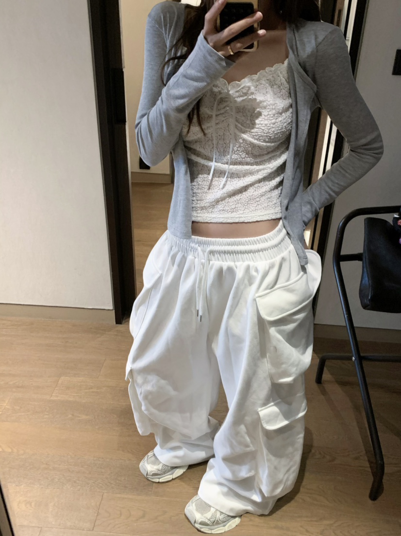 VIRKIN韓國代購㊣女士新款推薦職業真品長袖T恤假兩件蕾絲開衫VIRKIN長袖T恤