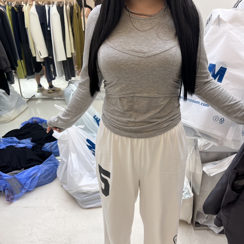 FLAUNT東大門㊣直郵女士新品熱賣職業25秋冬休閑時尚長袖T恤FLAUNT長袖T恤圖色2