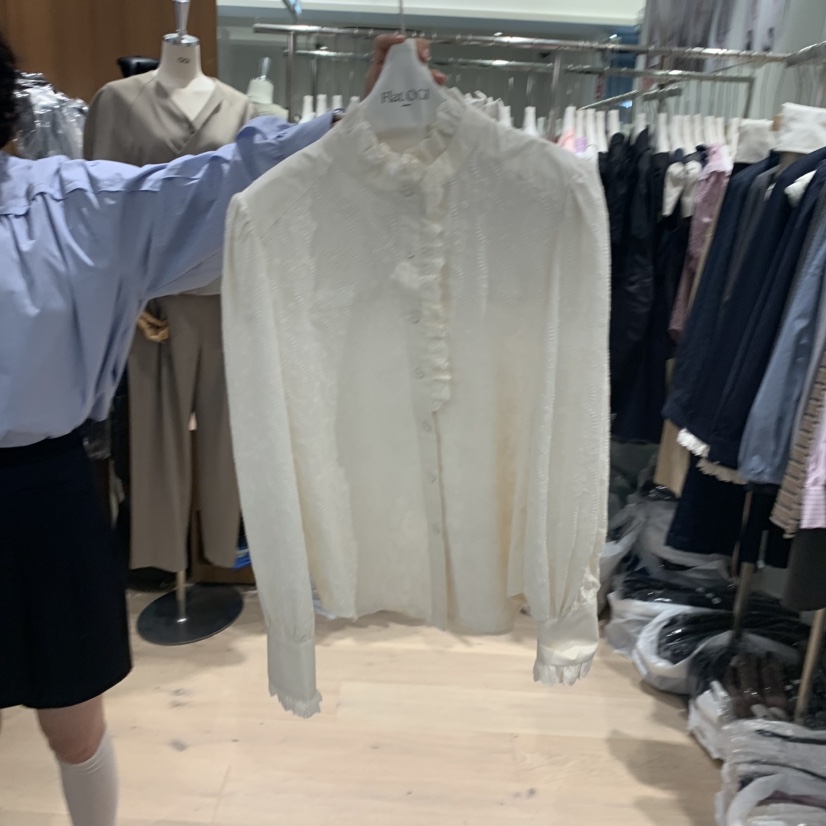OGI韓國直郵㊣女裝新品真品職業時尚25秋冬熱賣人氣襯衫蕾絲衫FLat OGI襯衫/蕾絲衫圖色1