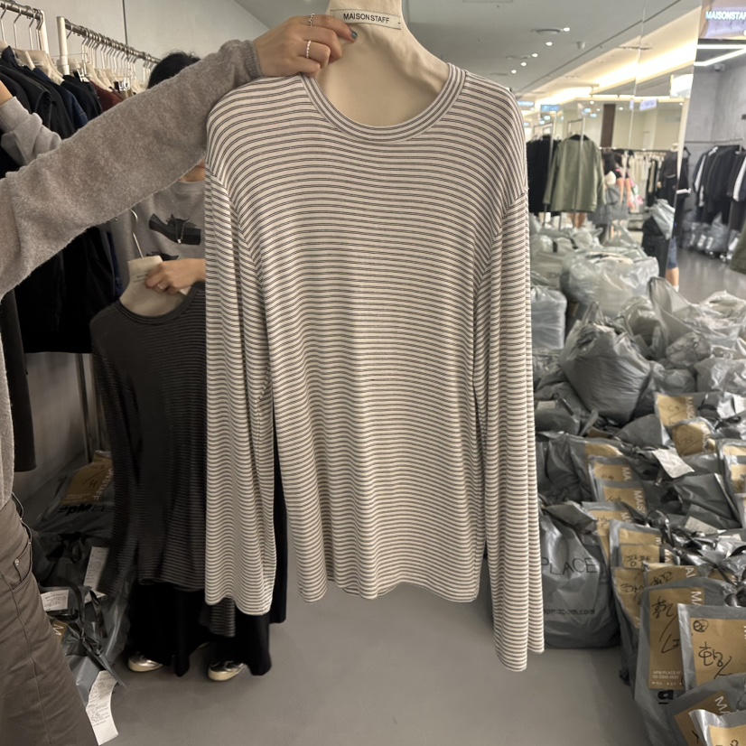 DOUBLE STANDARD/LE SMOKING/MAISONSTAFF東大門㊣代購女士新品熱賣長袖T恤MAISONSTAFF長袖T恤圖色2