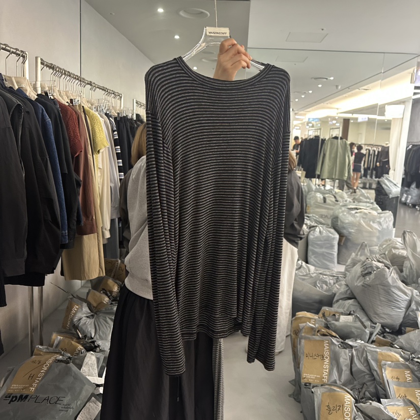DOUBLE STANDARD/LE SMOKING/MAISONSTAFF東大門㊣代購女士新品熱賣長袖T恤MAISONSTAFF長袖T恤圖色4