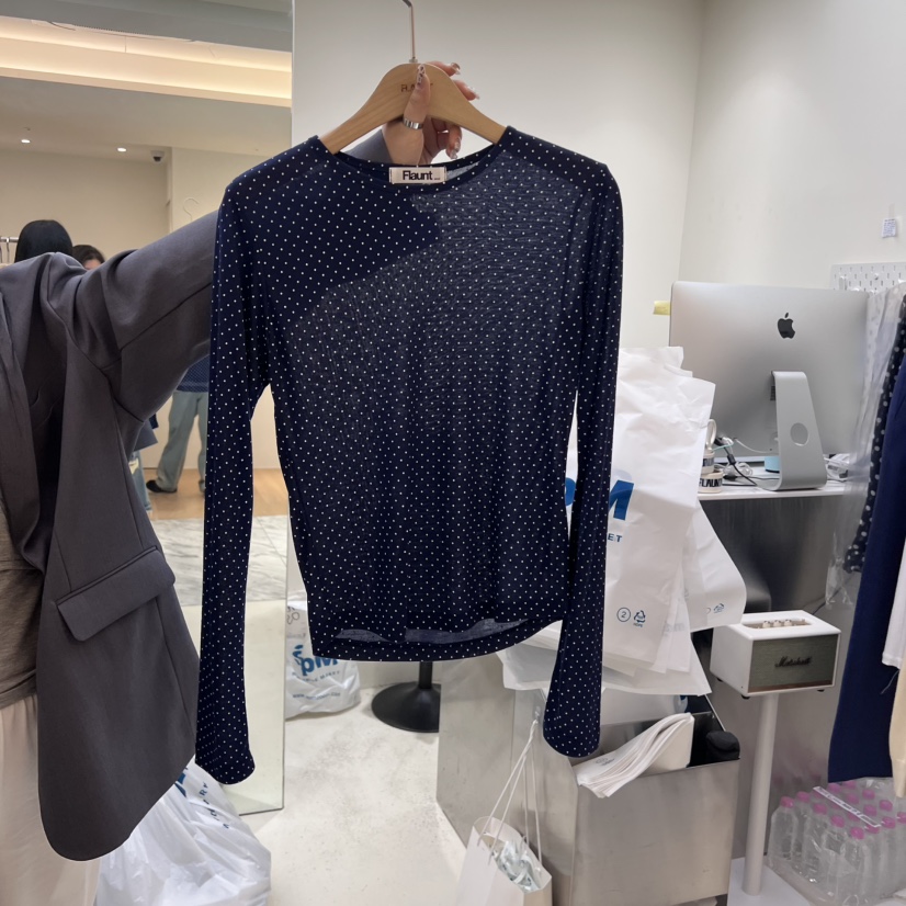 FLAUNT東大門㊣實拍女士新品25秋冬推薦真品職業休閑長袖T恤FLAUNT長袖T恤圖色1