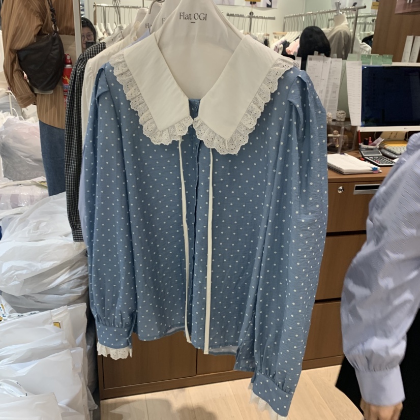 OGI東大門㊣實拍女士新款職業人氣時尚熱賣真品休閑襯衫蕾絲衫FLat OGI襯衫/蕾絲衫