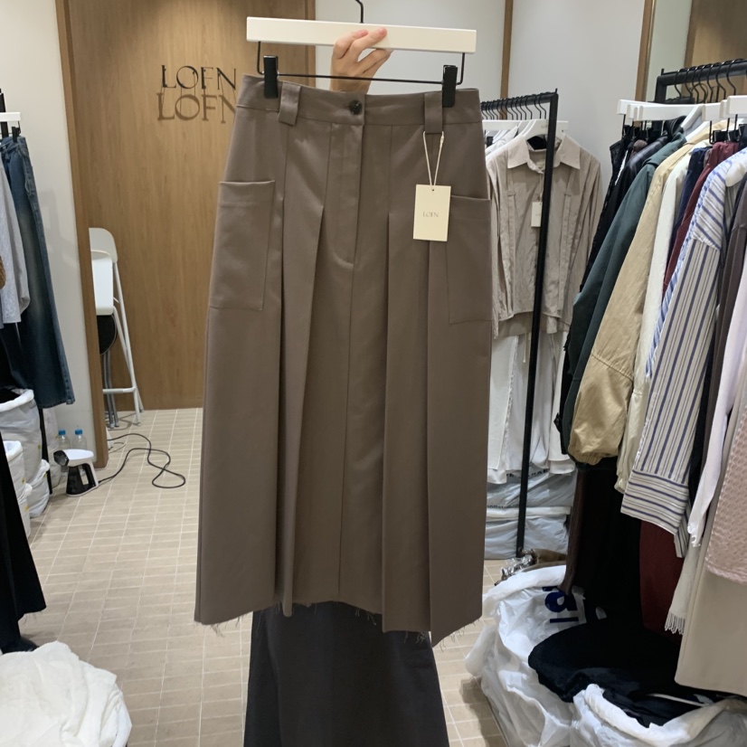 LOFN韓國直郵㊣女士新品25秋冬推薦真品人氣時尚職業休閑長裙LOFN長裙圖色2