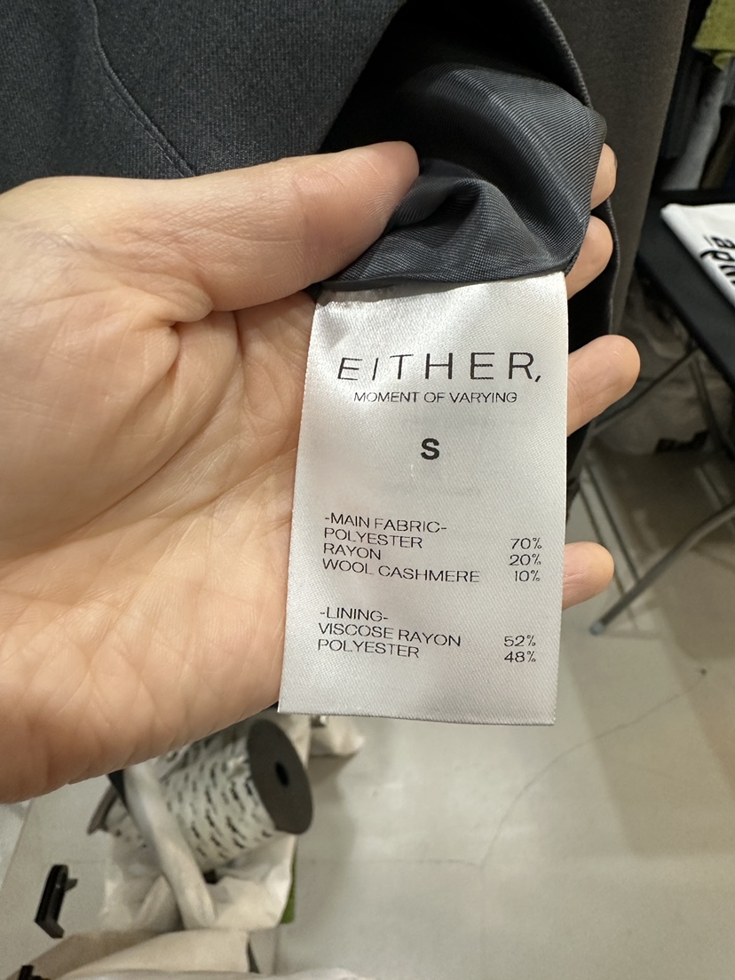 EITHER韓國代購㊣女裝新品推薦人氣休閑熱賣職業連衣裙羊毛EITHER連衣裙