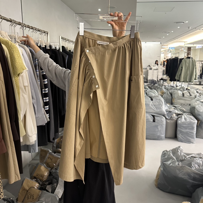 DOUBLE STANDARD/LE SMOKING/MAISONSTAFF韓國代購㊣女士新品職業長裙裹身裙棉質MAISONSTAFF長裙