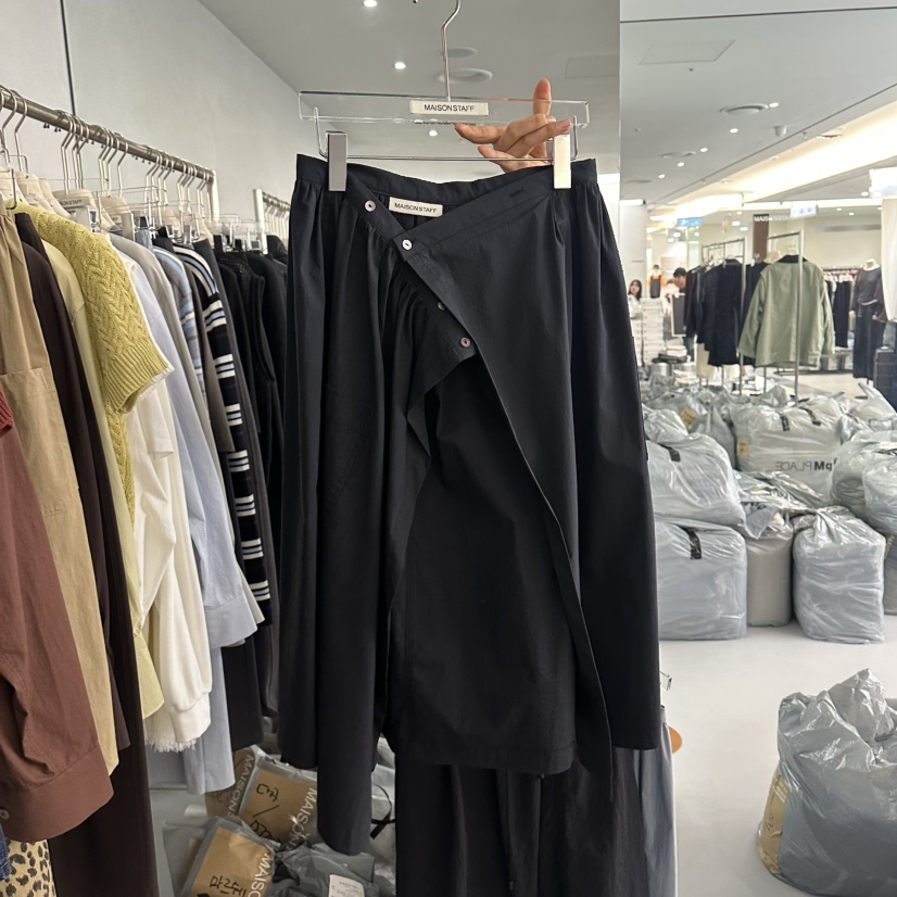 DOUBLE STANDARD/LE SMOKING/MAISONSTAFF韓國代購㊣女士新品職業長裙裹身裙棉質MAISONSTAFF長裙圖色3