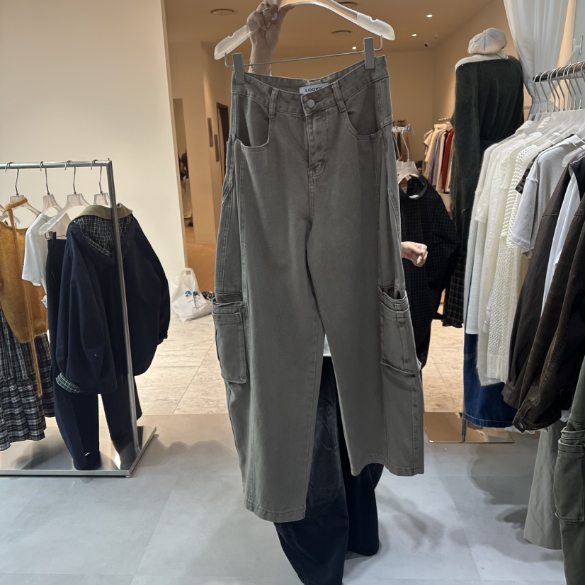 LOOKK東大門㊣直郵女裝新品人氣推薦25秋冬休閑休閑褲雙口袋LOOKK休閑褲圖色3