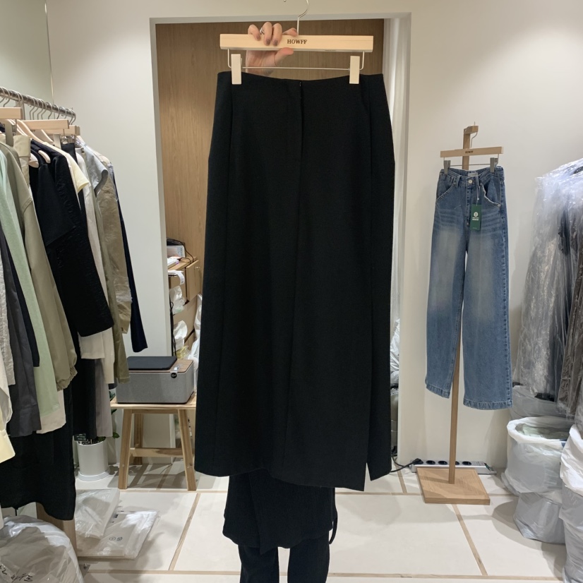 HOWFF韓國直郵㊣女士新款職業推薦真品25秋冬熱賣時尚長裙開衩HOWFF長裙圖色2