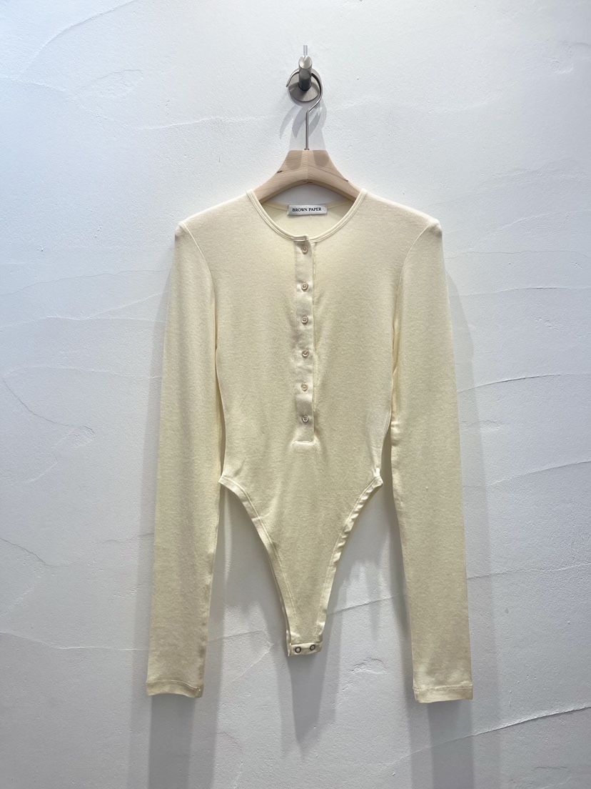 BROWN PAPER-S韓國直郵㊣女士新品25秋冬休閑長袖T恤緊身BROWN PAPER長袖T恤圖色1