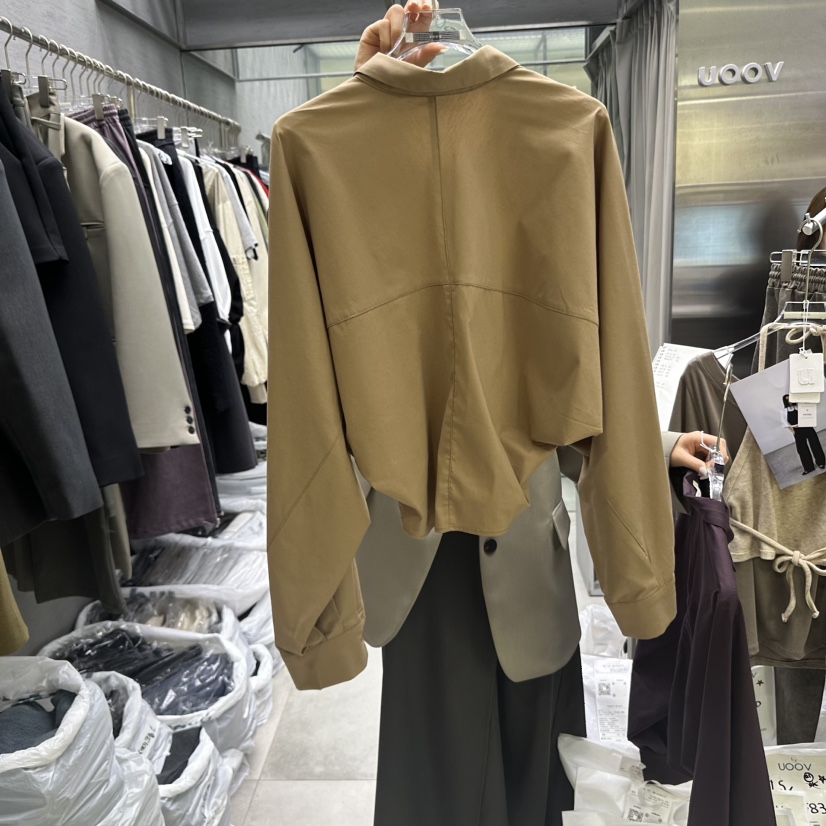 UOOV東大門㊣直郵女裝新品推薦休閑25秋冬時尚真品襯衫蕾絲衫UOOV襯衫/蕾絲衫