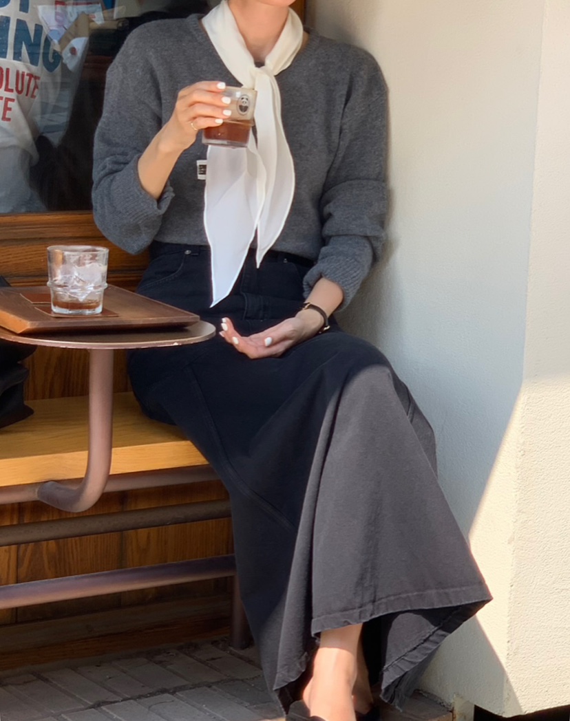 A Flan東大門㊣實拍女裝新品時尚人氣職業推薦圍巾披肩絲綢AFN EDITION圍巾/披肩