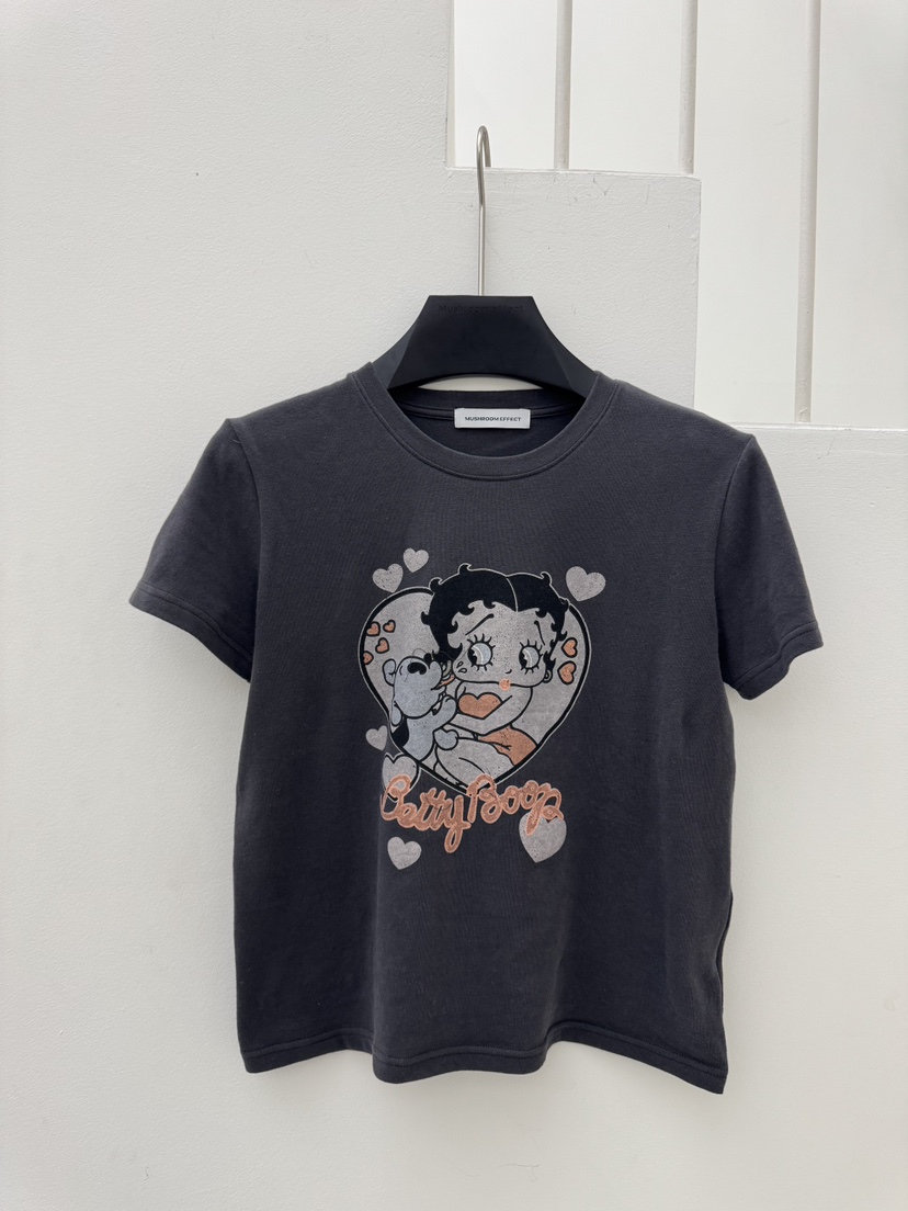 MUSHROOM EFFECT東大門㊣代購女裝新品熱賣真品25秋冬休閑T恤MUSHROOM EFFECTT恤圖色2