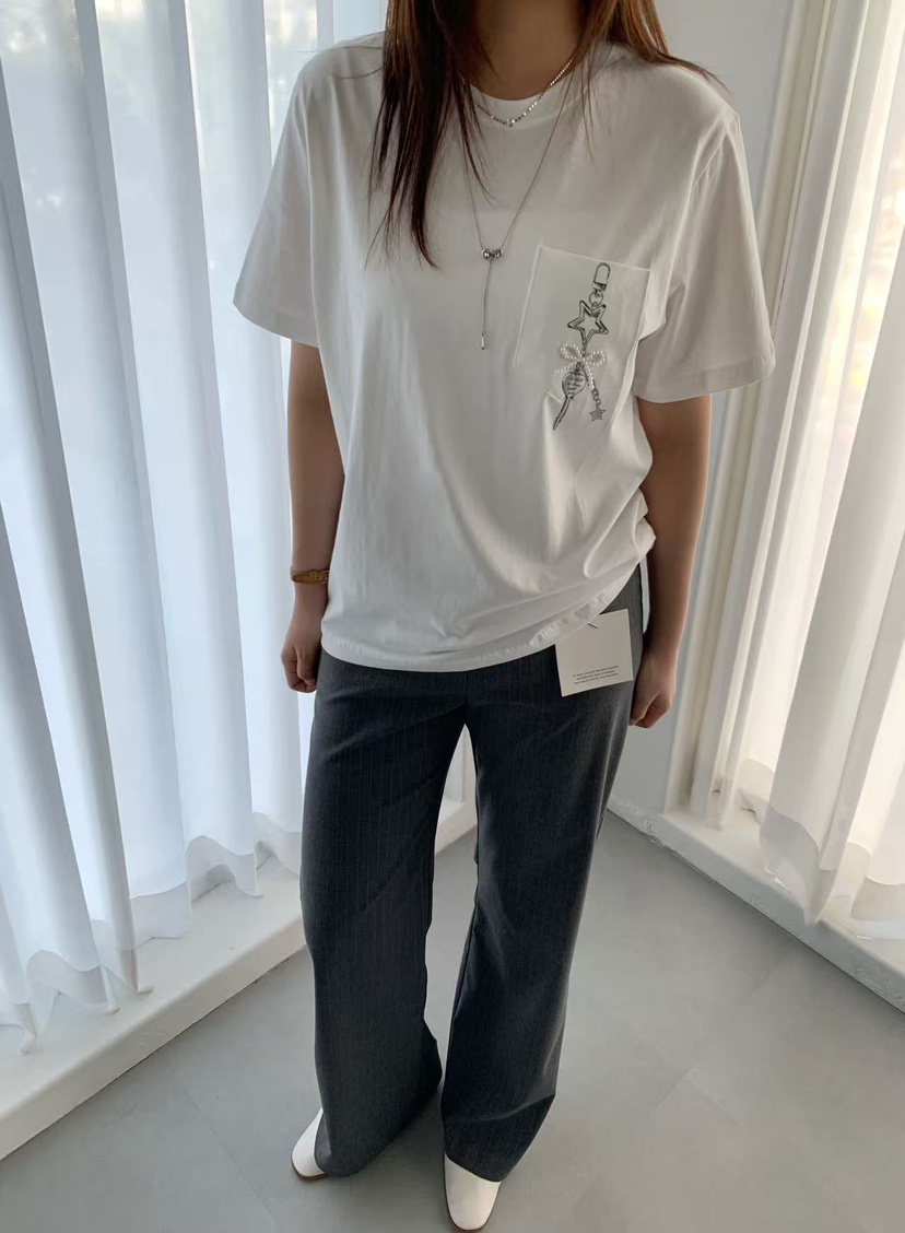 J CRANE-A韓國直郵㊣女士新款25秋冬推薦熱賣人氣T恤口袋J CRANET恤