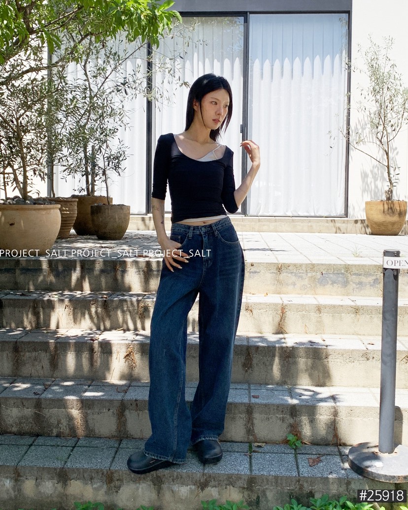 PROJECT SALT韓國代購㊣女裝新款時尚牛仔褲PROJECTSALT牛仔褲