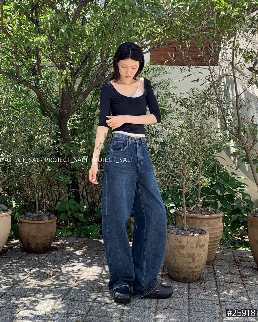 PROJECT SALT韓國代購㊣女裝新款時尚牛仔褲PROJECTSALT牛仔褲