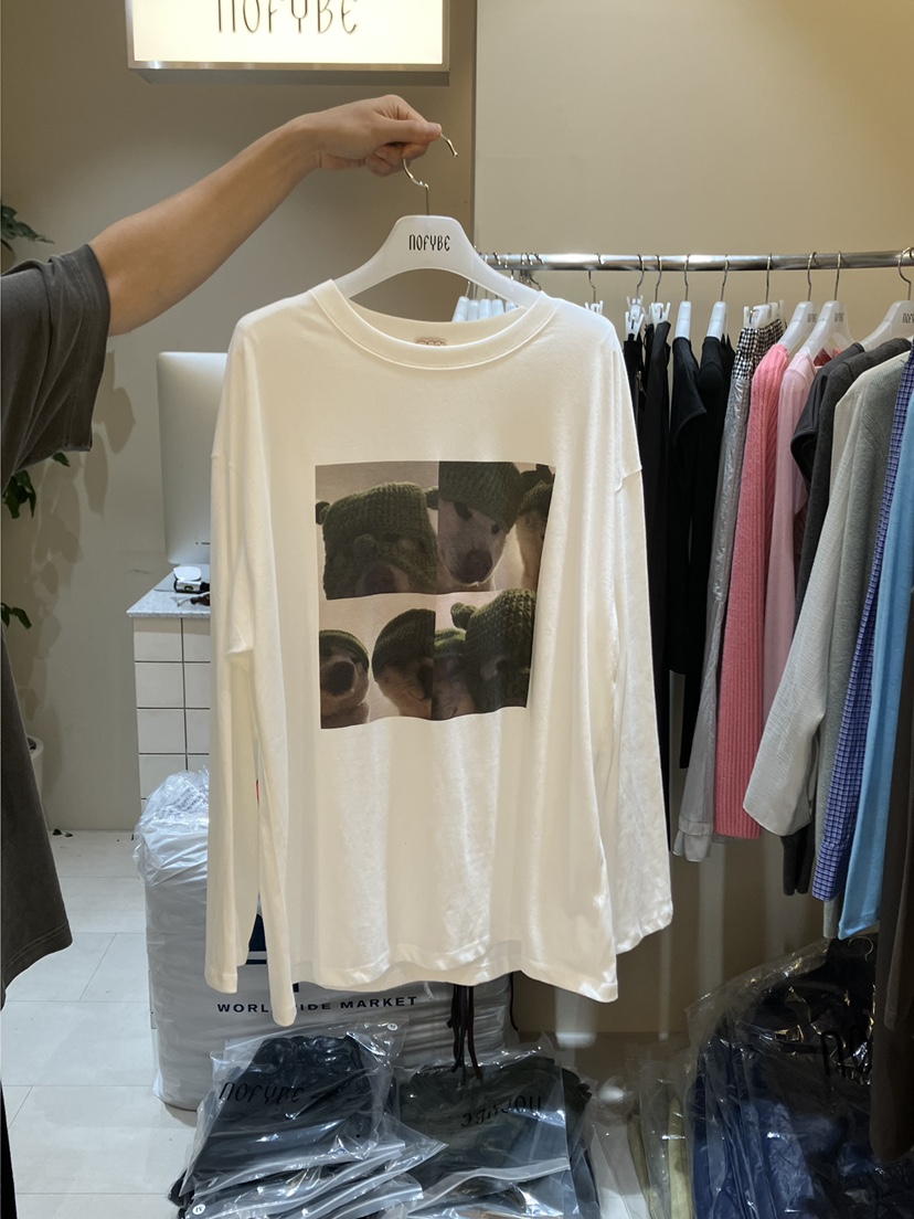 NOFYBE東大門㊣直郵女裝新品職業休閑時尚25秋冬熱賣長袖T恤NOFYBE長袖T恤圖色1