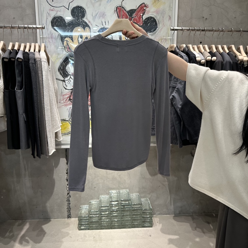LAMAGIEPIE韓國直郵㊣女裝新品真品熱賣25秋冬人氣時尚長袖T恤LAMAGIE GREY長袖T恤