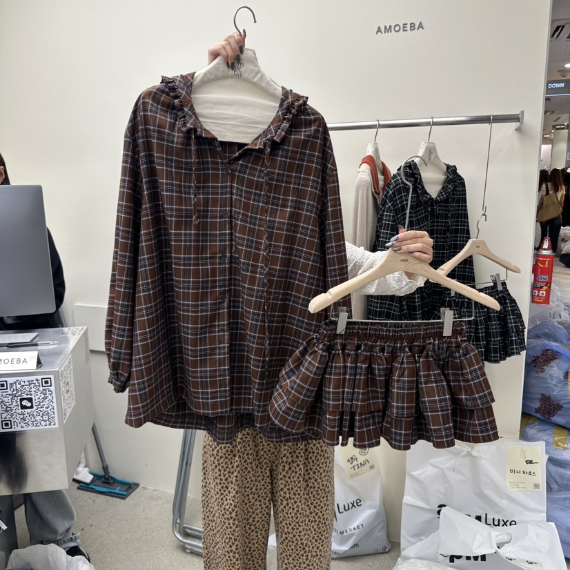 AMOEBA韓國代購㊣女裝新款人氣休閑25秋冬職業時尚真品套裝AMOEBA套裝圖色1