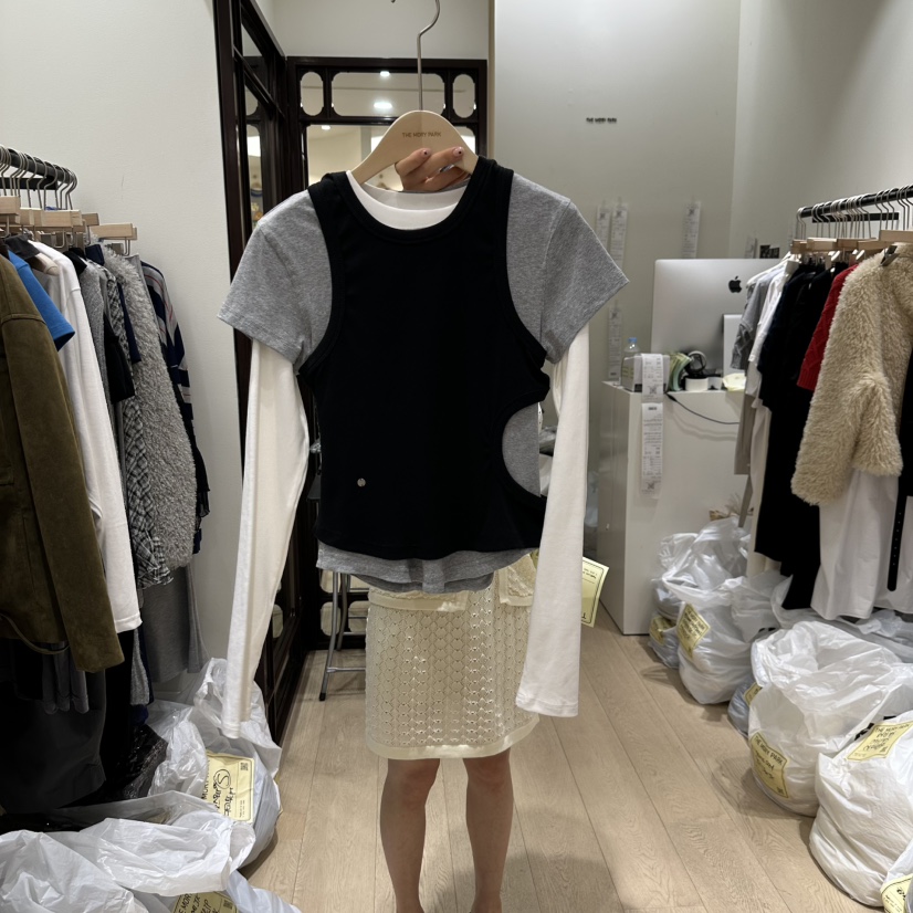 THEMORYPARK韓國直郵㊣女士新品人氣時尚真品熱賣套裝三件套THE MORY PARK套裝圖色1