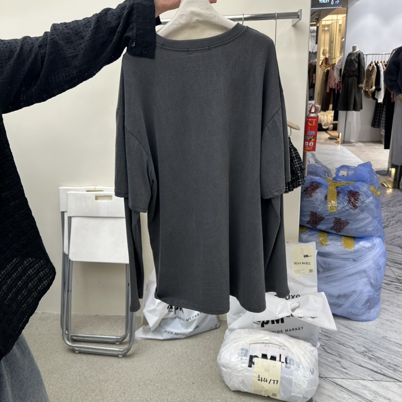 AMOEBA韓國直郵㊣女士新品休閑推薦25秋冬人氣熱賣真品長袖T恤AMOEBA長袖T恤