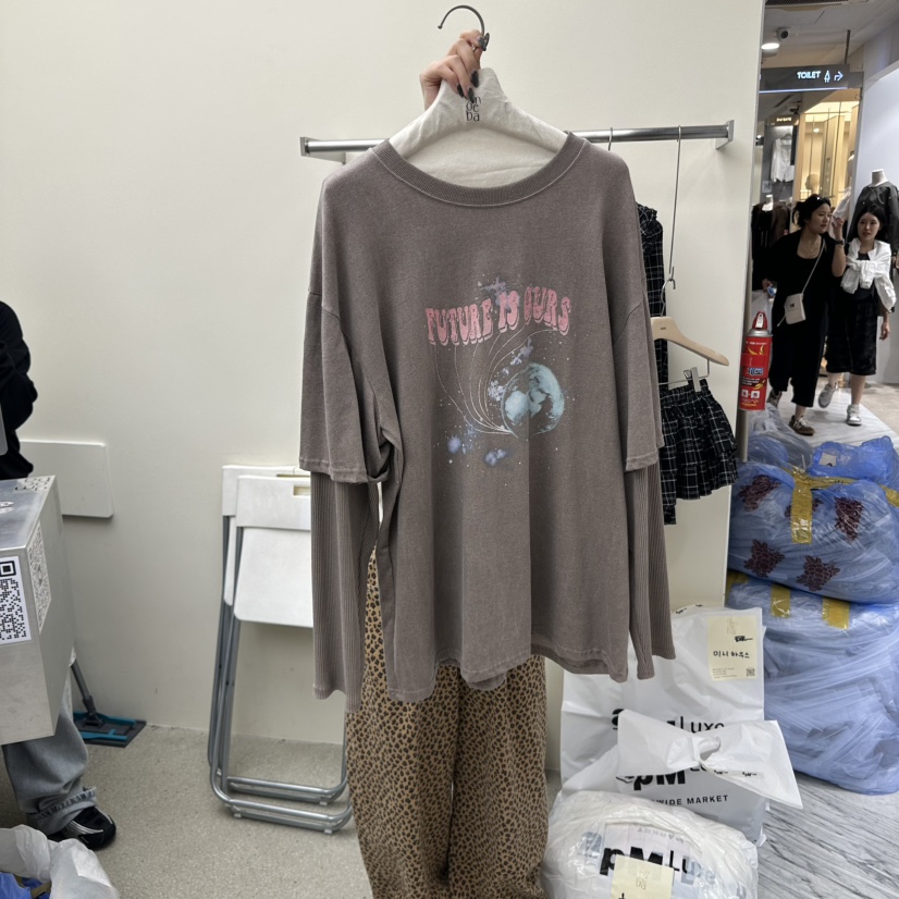AMOEBA韓國直郵㊣女士新品休閑推薦25秋冬人氣熱賣真品長袖T恤AMOEBA長袖T恤