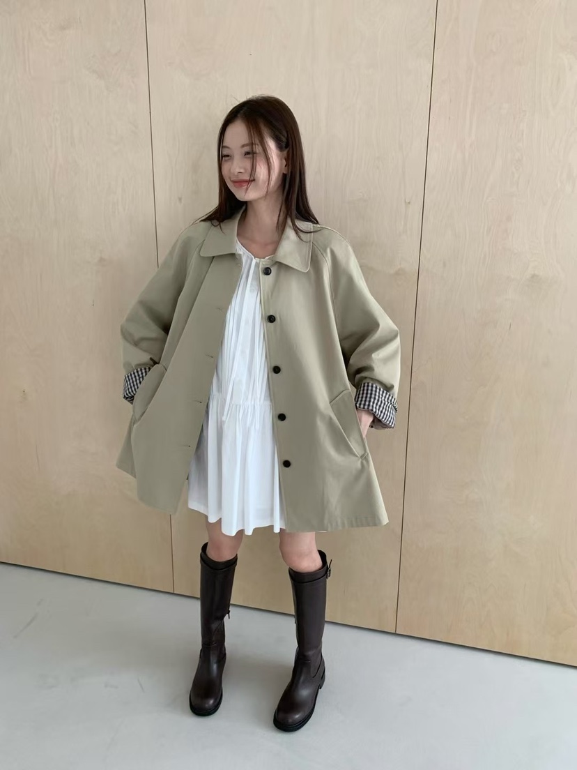 ANOU韓國直郵㊣女裝新款休閑熱賣推薦職業真品時尚長款風衣ANOU長款風衣