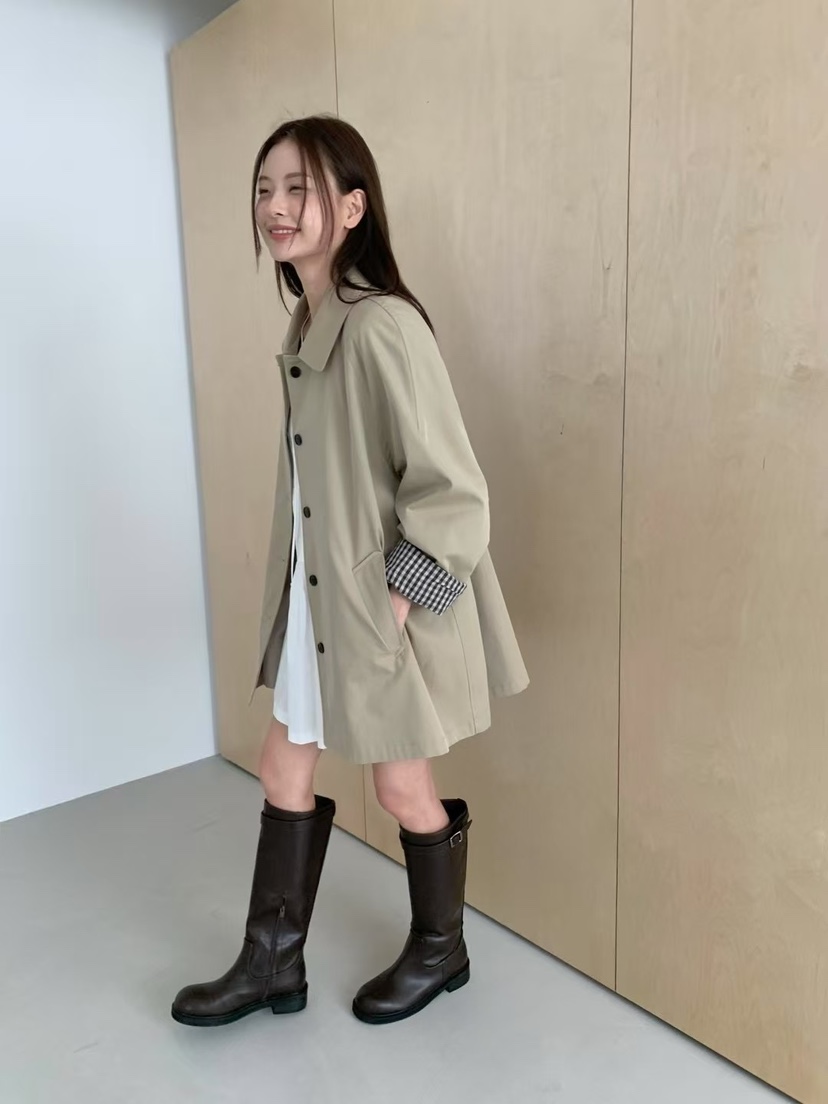 ANOU韓國直郵㊣女裝新款休閑熱賣推薦職業真品時尚長款風衣ANOU長款風衣