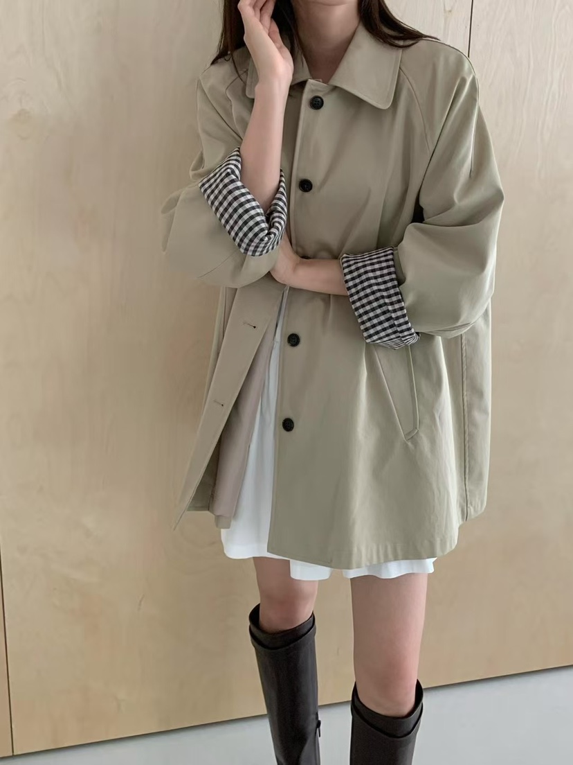 ANOU韓國直郵㊣女裝新款休閑熱賣推薦職業真品時尚長款風衣ANOU長款風衣