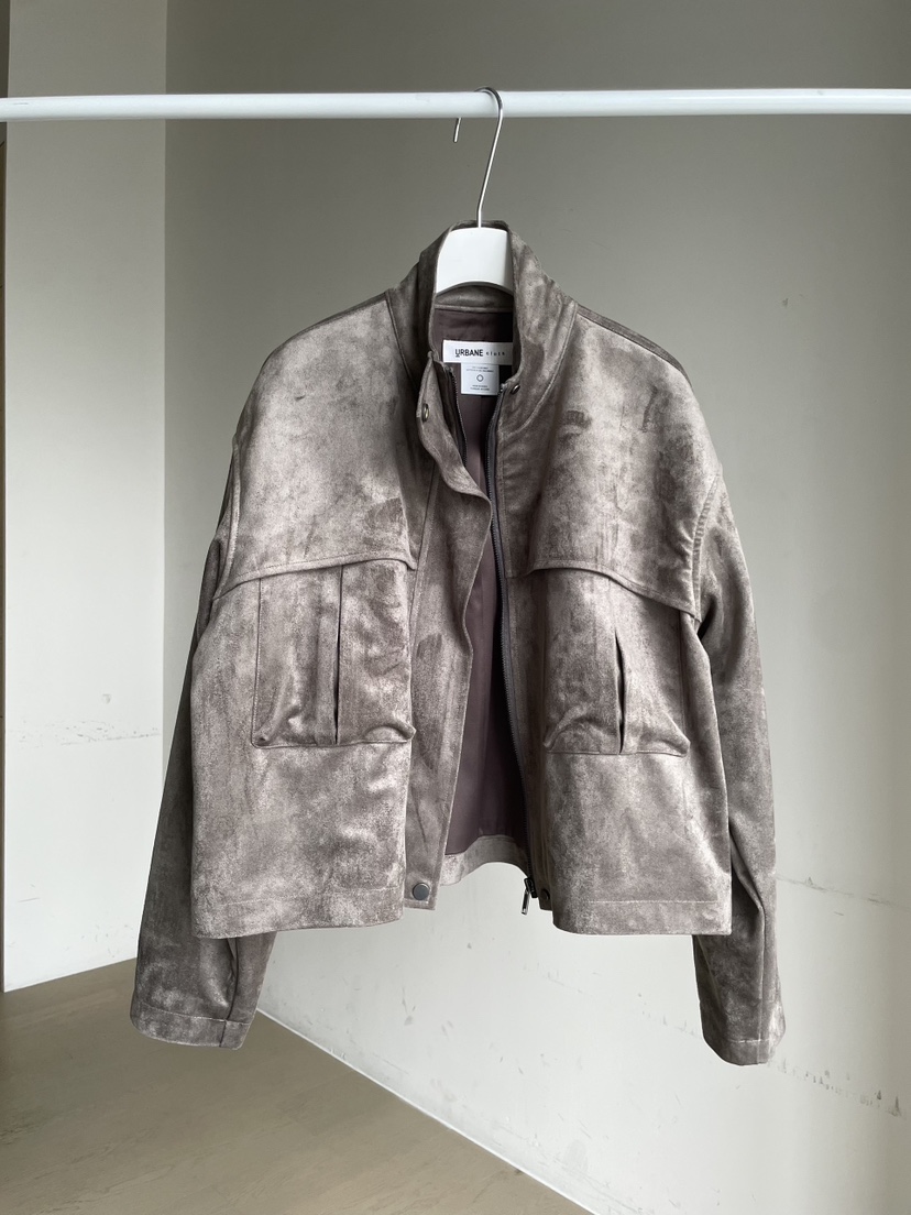 URBANE cloth東大門㊣代購女裝新品25秋冬推薦人氣夾克絨面革URBANE cloth夾克圖色1
